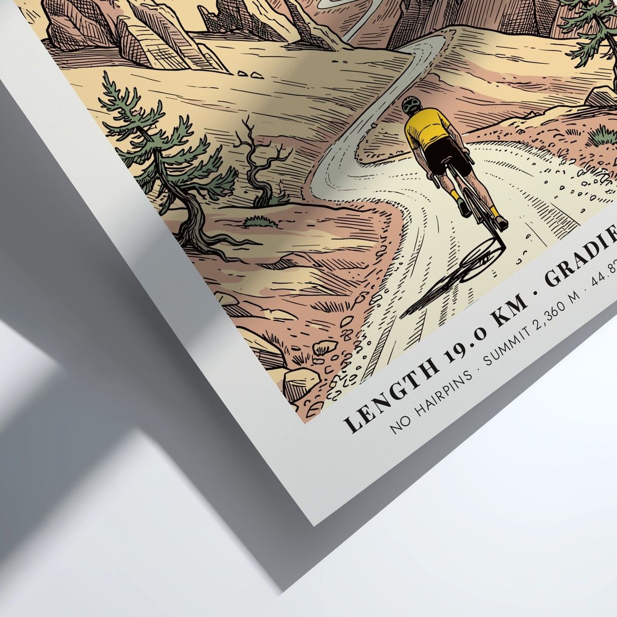Cycling poster showing a rider climbing the Izoard mountain road in the French Alps