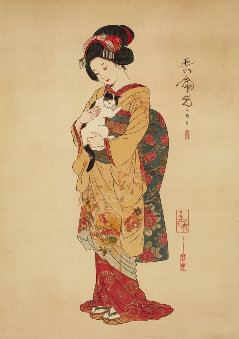 Geisha Kimono Poster – Japanese Woman Art Print