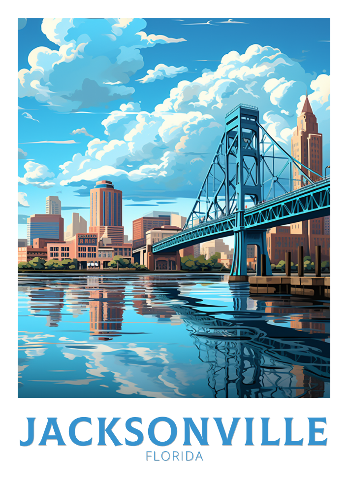 North AmericaJACKSONVILLE TRAVEL POSTER - FLORIDA ARTWORK