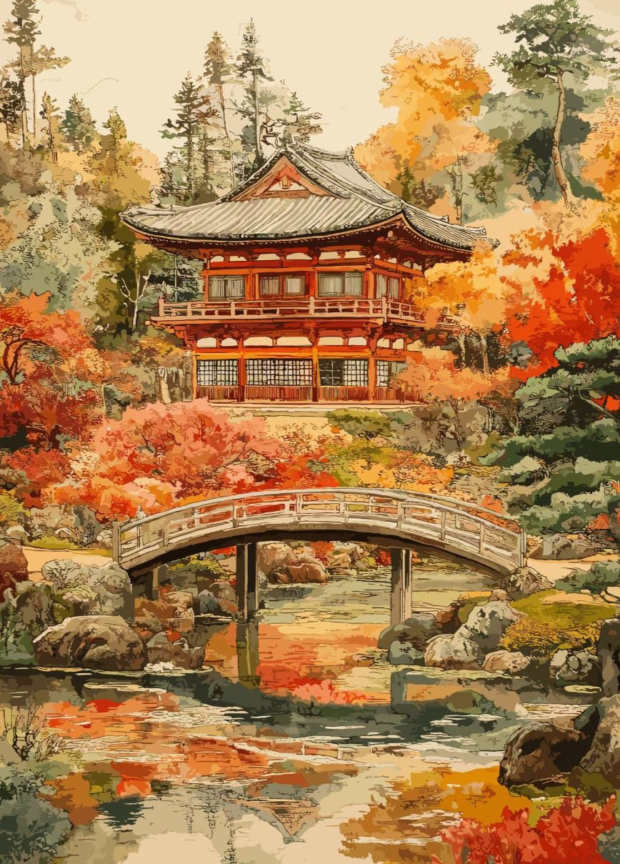 Japanese Tea Garden Poster,  Tea Garden Art, Japan Poster, Home Décor, Japan Art, Japanese Garden Art, Golden Gate Park, Japanese Tea Garden