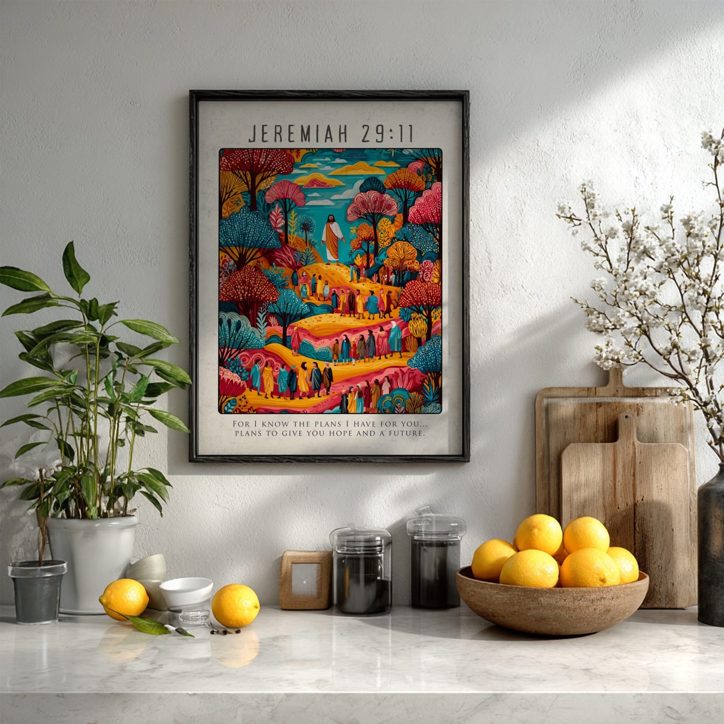Jeremiah 29:11 Bible Verse Poster - Christian Wall Art
