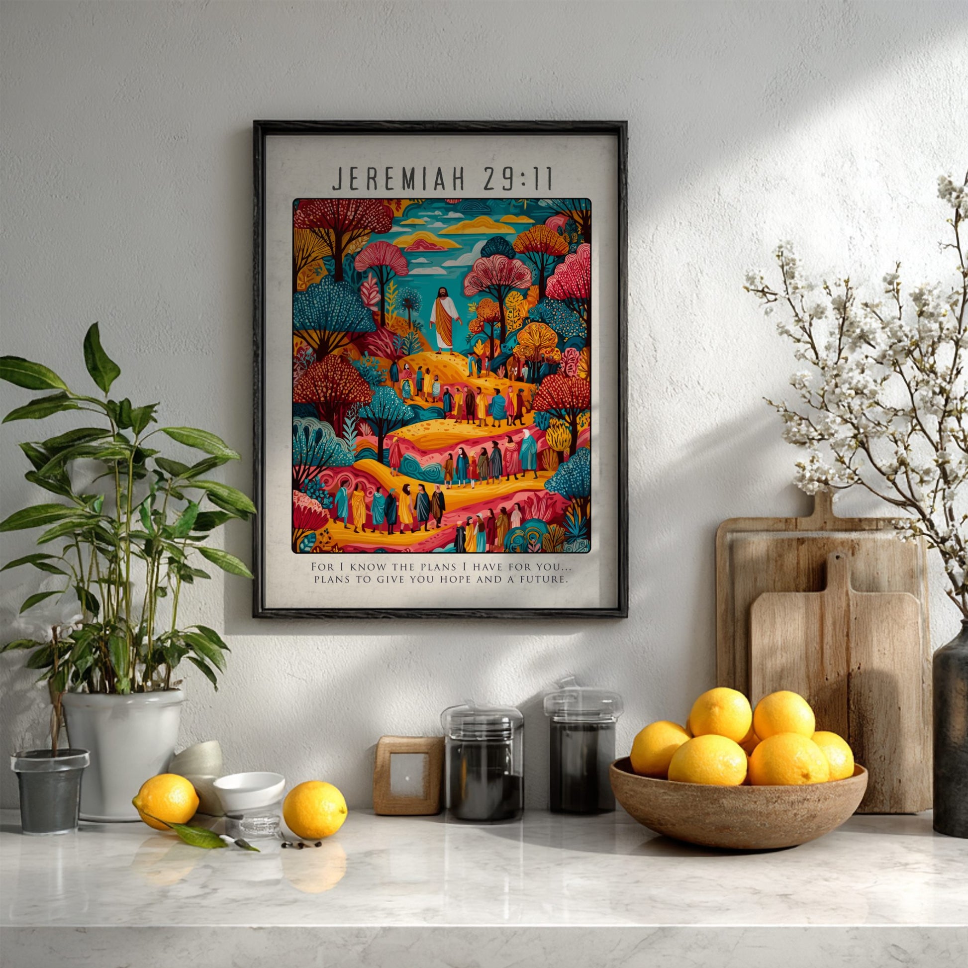 Jeremiah 29:11 Bible Verse Poster - Christian Wall Art