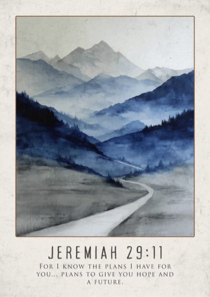 Jeremiah 29:11 Scripture Print - Hope and a Future Wall Art