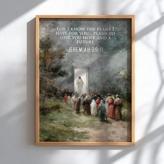 Jeremiah 29:11 Scripture Print - "I Know the Plans" Wall Art