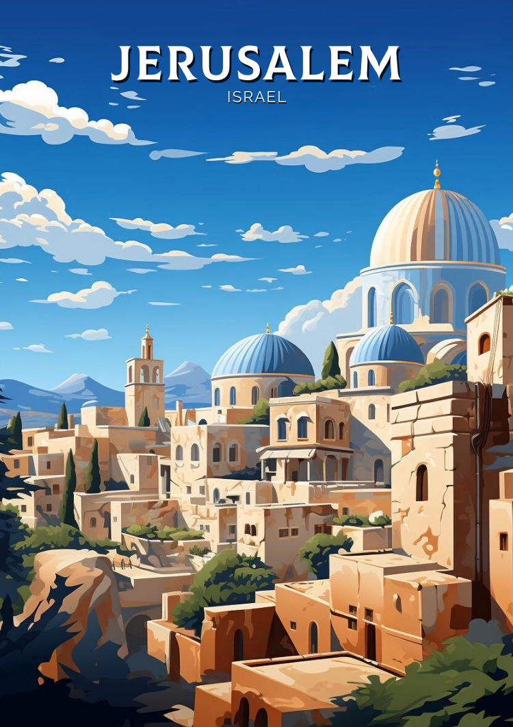 Europe JERUSALEM TRAVEL WALL ART - ISRAEL POSTER
