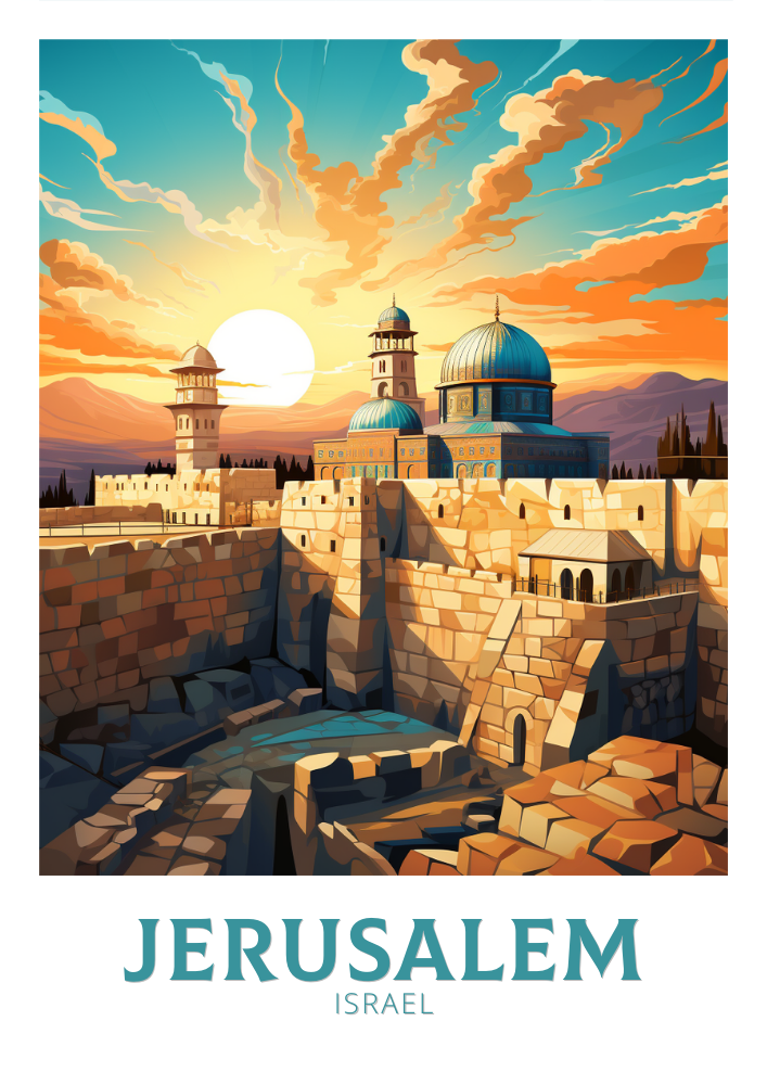 Europe JERUSALEM TRAVEL PRINT - ISRAEL ARTWORK