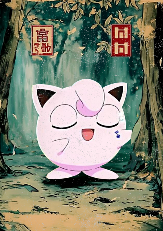 Jigglypuff Pokemon Poster: Japanese Style Pokemon Inspired Anime Artwork, Pokemon TCG Jigglypuff