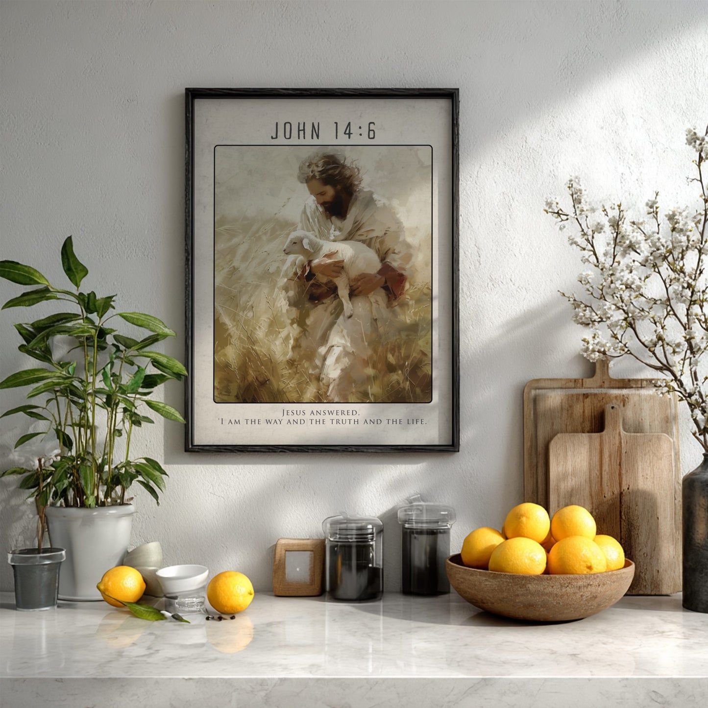 John 14:6 Bible Verse Poster - Christian Wall Art