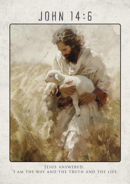 John 14:6 Bible Verse Poster - Christian Wall Art