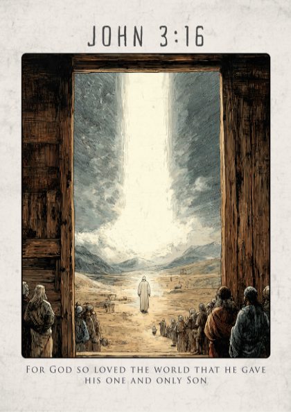 John 3:16 Bible Verse Poster - Christian Wall Art