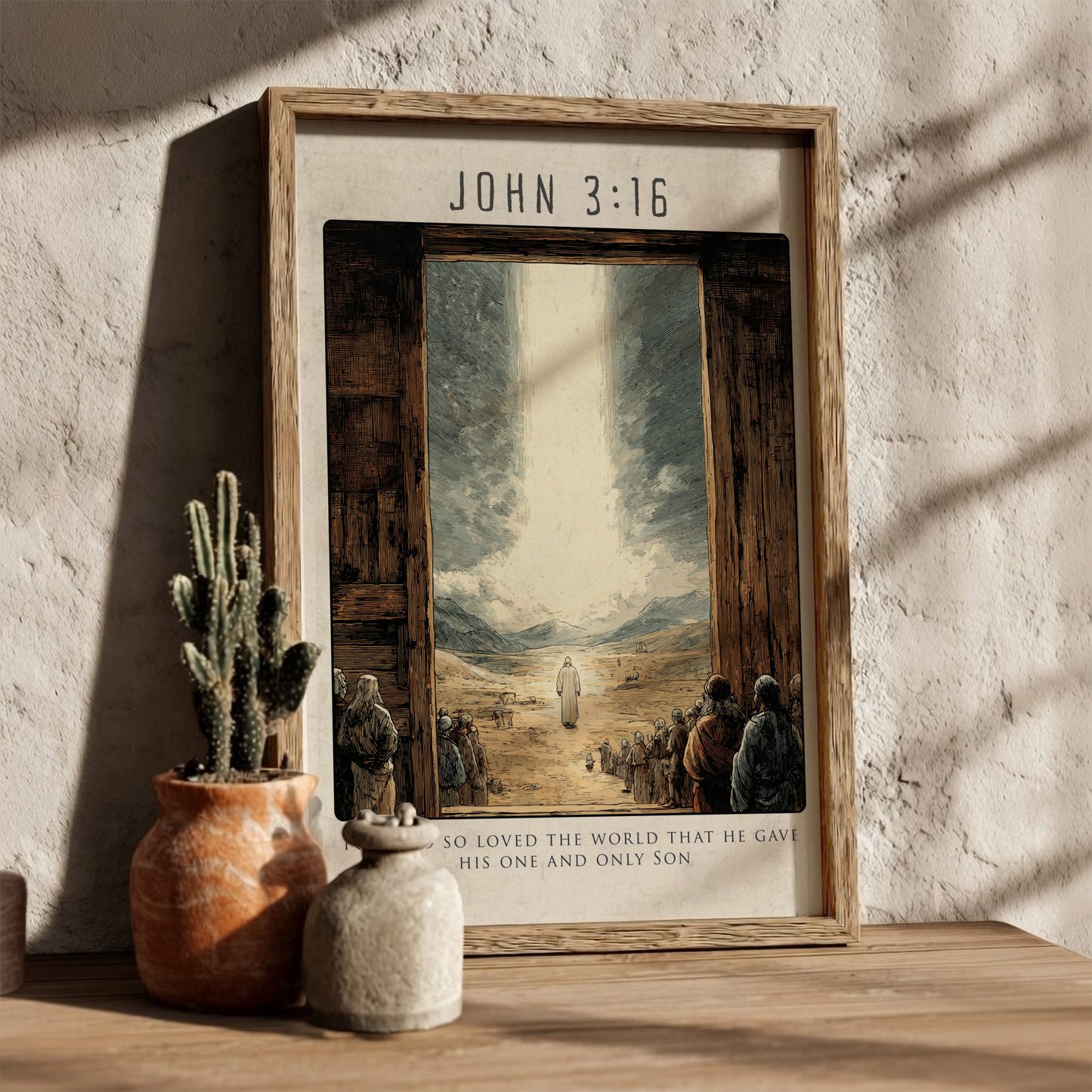 John 3:16 Bible Verse Poster - Christian Wall Art