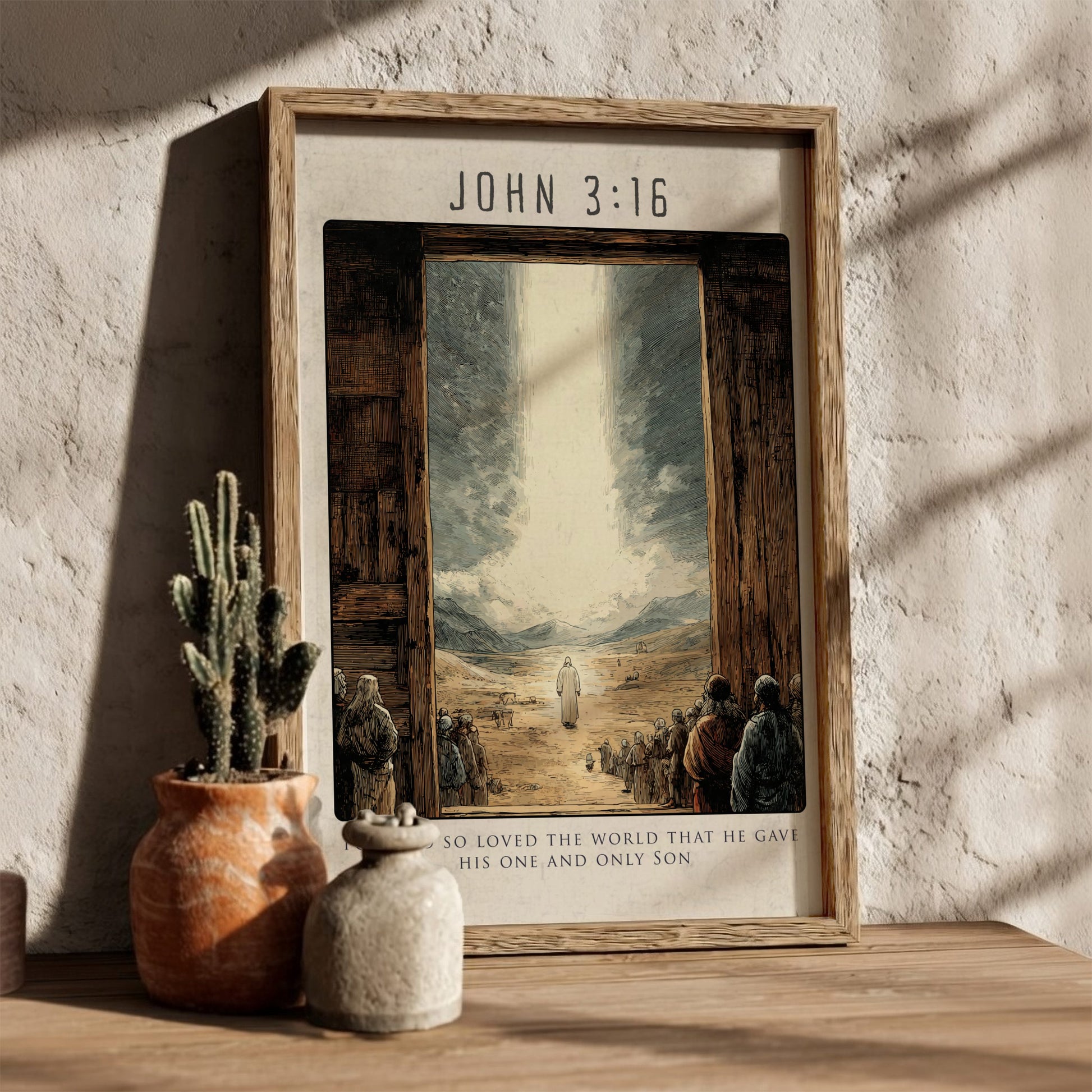 John 3:16 Bible Verse Poster - Christian Wall Art