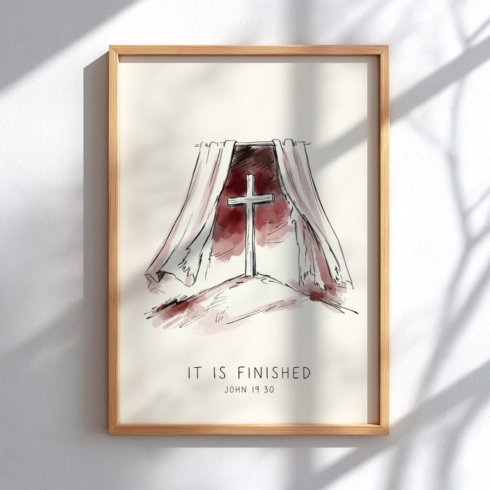 It Is Finished Bible Verse Wall Art – Brighton Posters