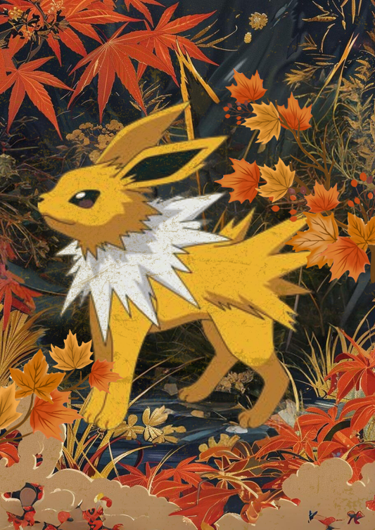 Jolteon Poster: Japanese Style Pokemon Inspired Anime Artwork, Jolteon Pokemon