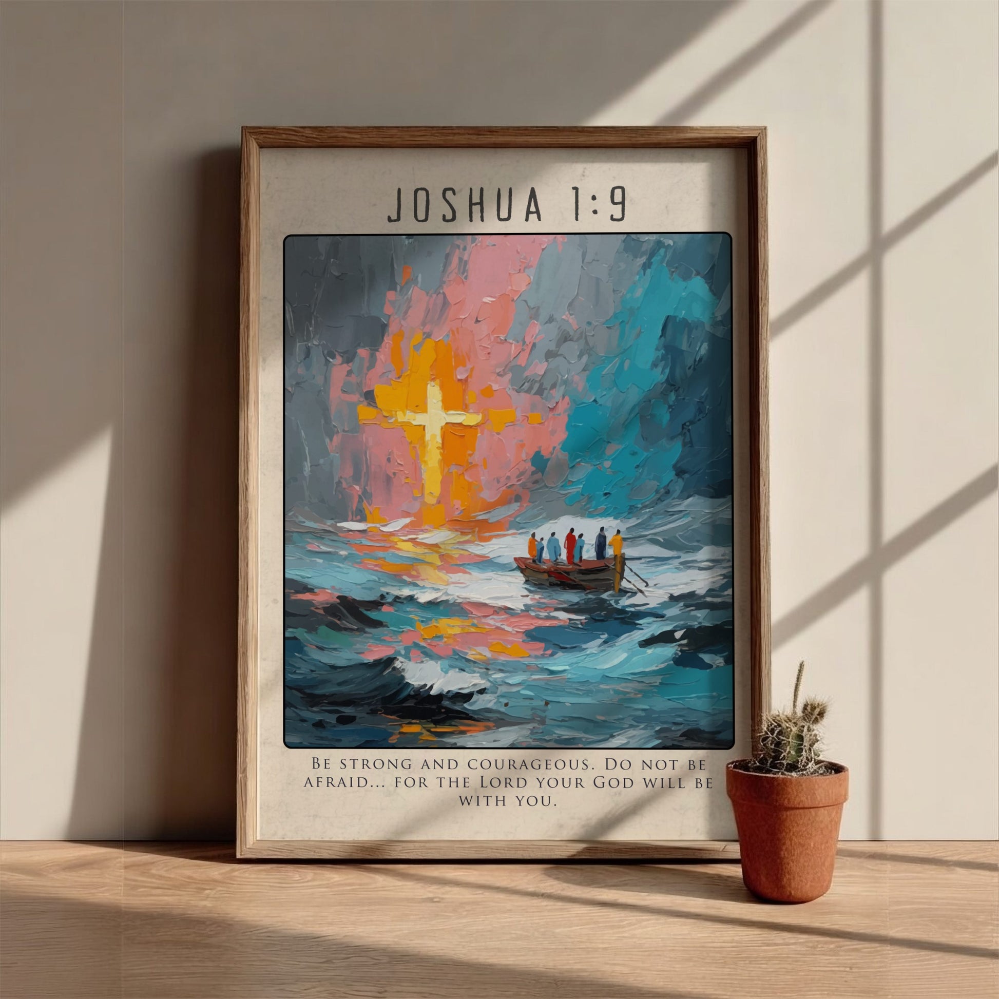 Joshua 1:9 Bible Verse Poster - Christian Wall Art