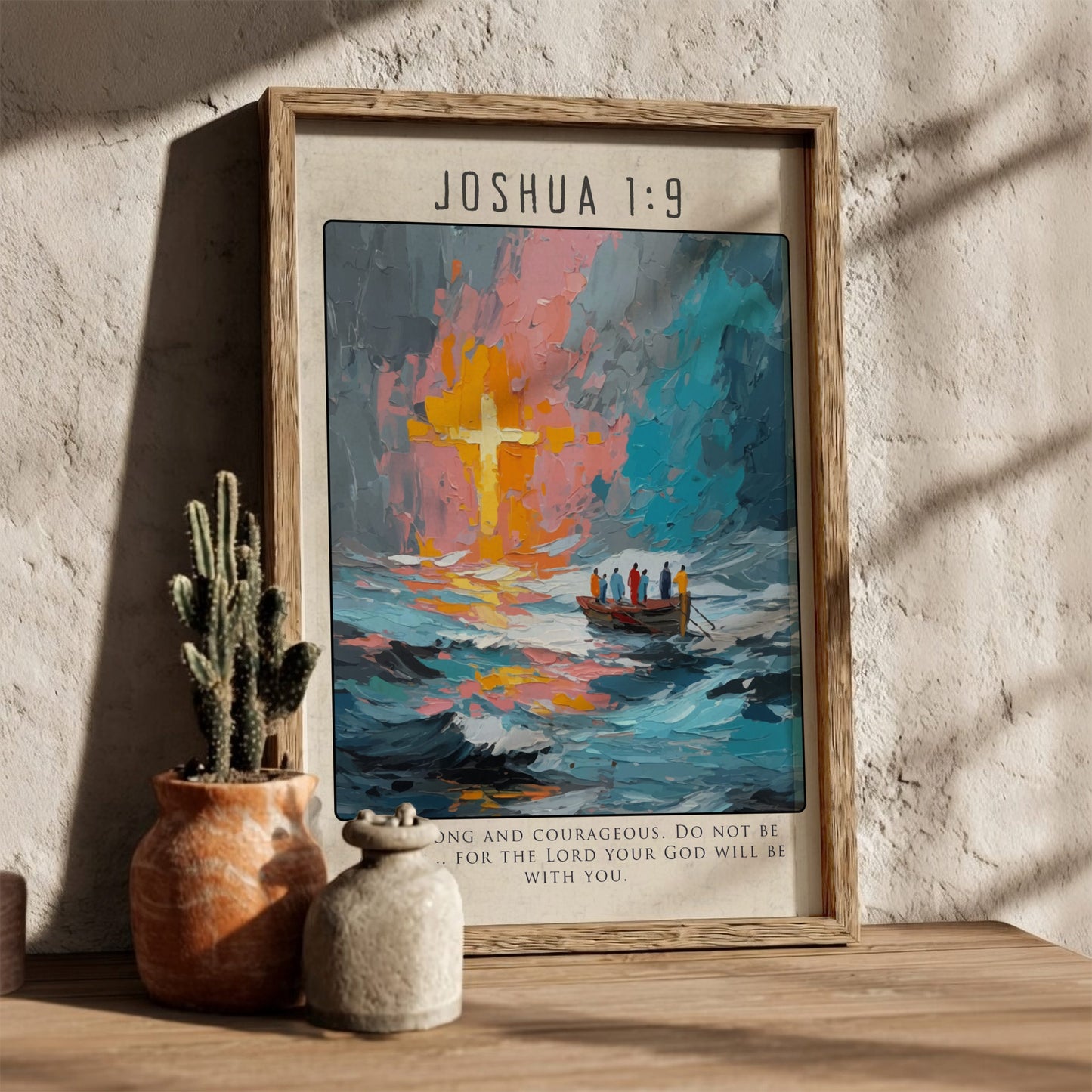 Joshua 1:9 Bible Verse Poster - Christian Wall Art