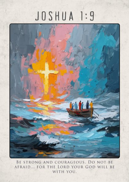 Joshua 1:9 Bible Verse Poster - Christian Wall Art