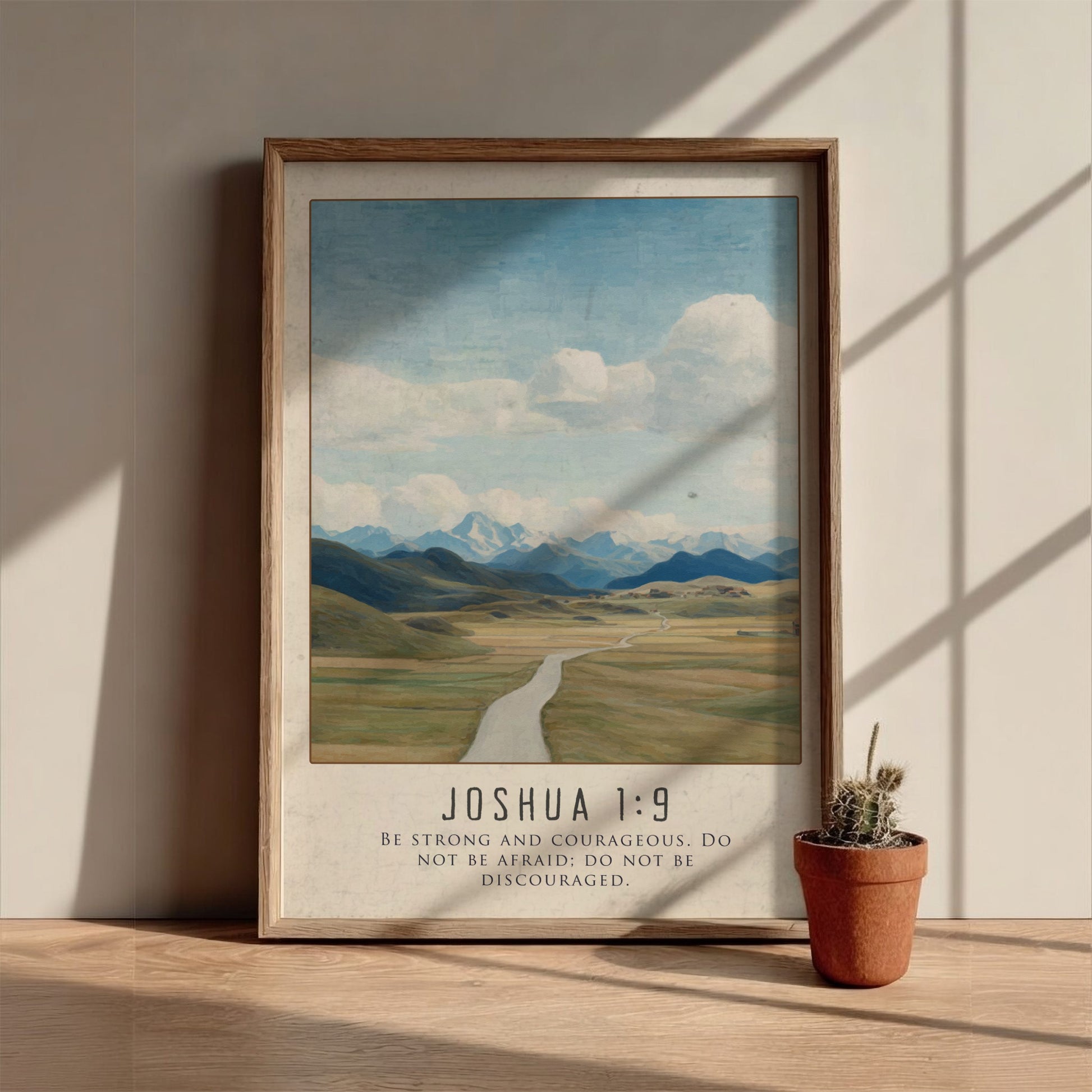 Joshua 1:9 Scripture Print - "Be Strong and Courageous" Wall Art