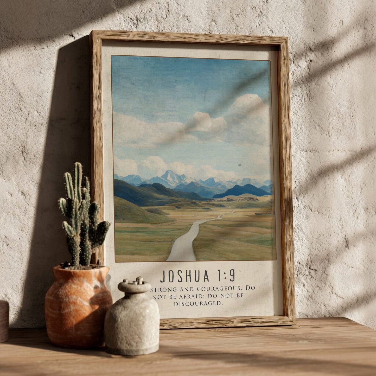 Joshua 1:9 Scripture Print - "Be Strong and Courageous" Wall Art