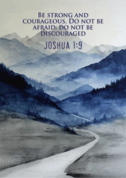 Joshua 1:9 Scripture Art - "Wherever You Go" Wall Print