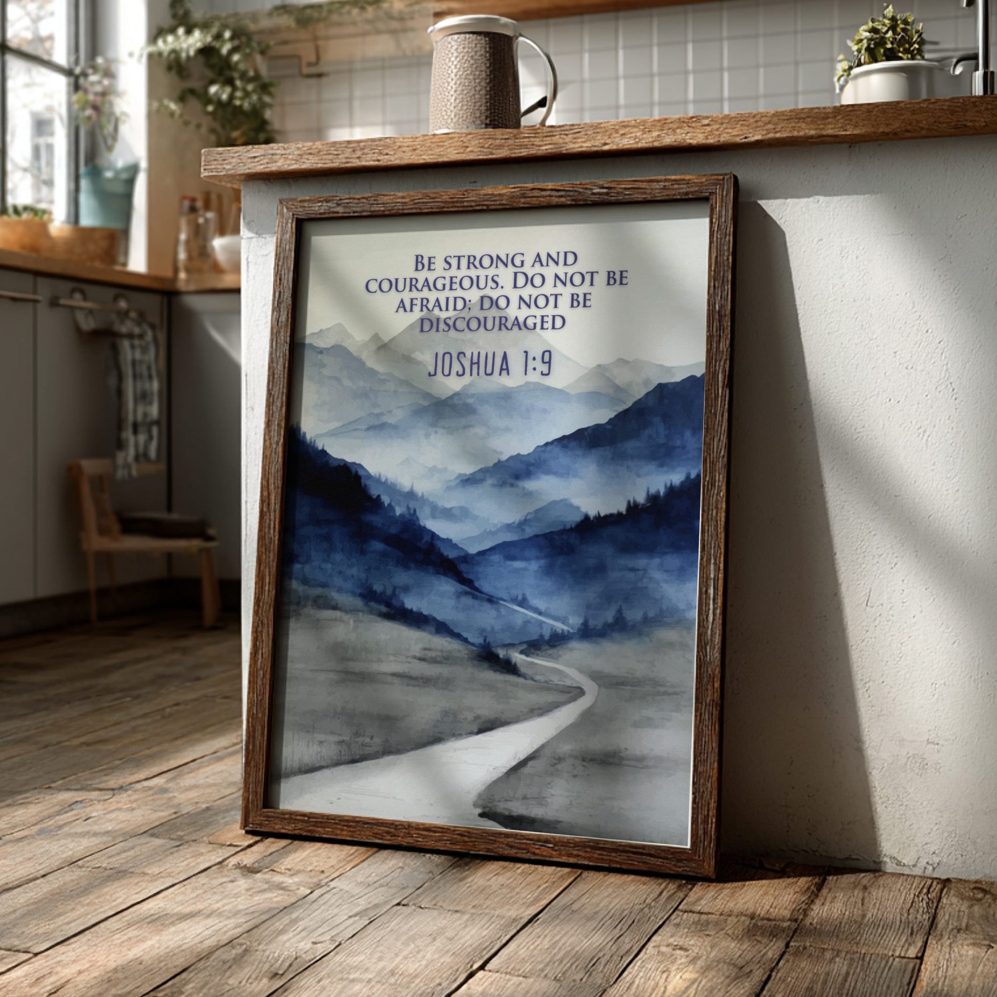 Joshua 1:9 Scripture Art - "Wherever You Go" Wall Print