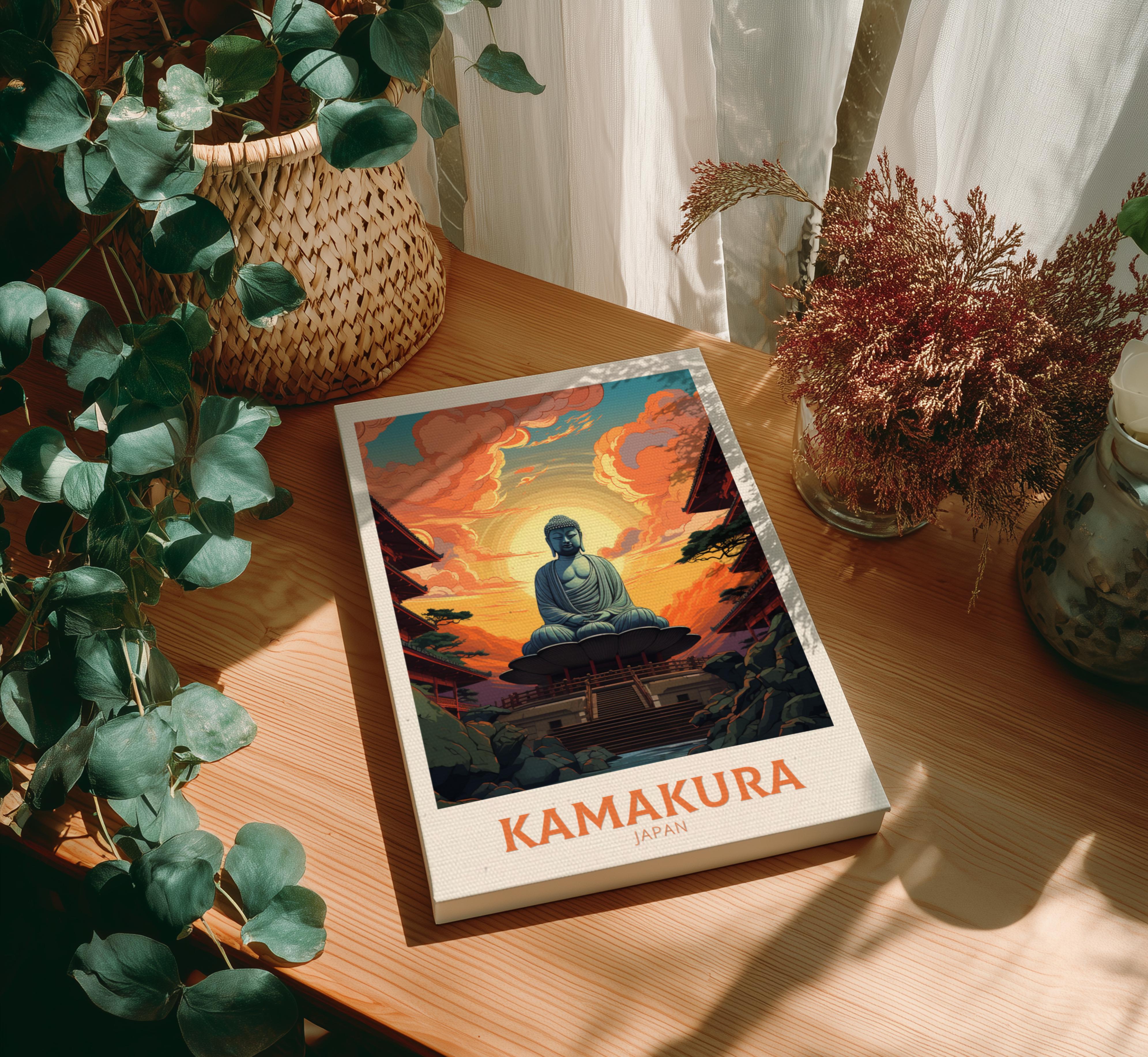 Asian KAMAKURA TRAVEL POSTER - RETRO JAPAN ART