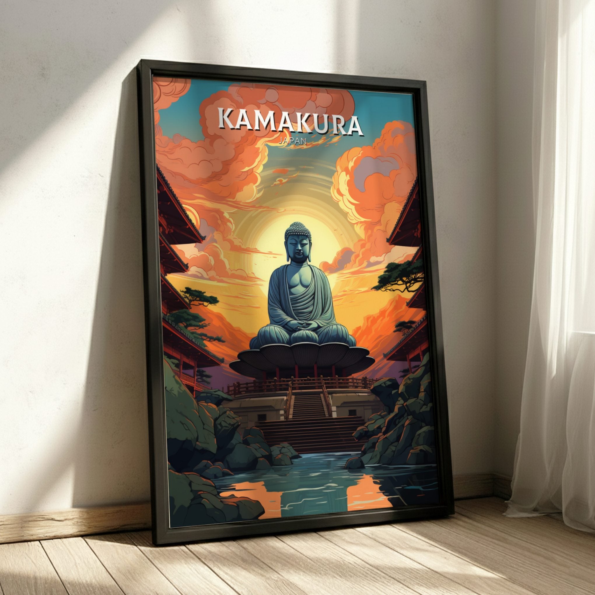 Asian KAMAKURA PRINT - RETRO POSTER