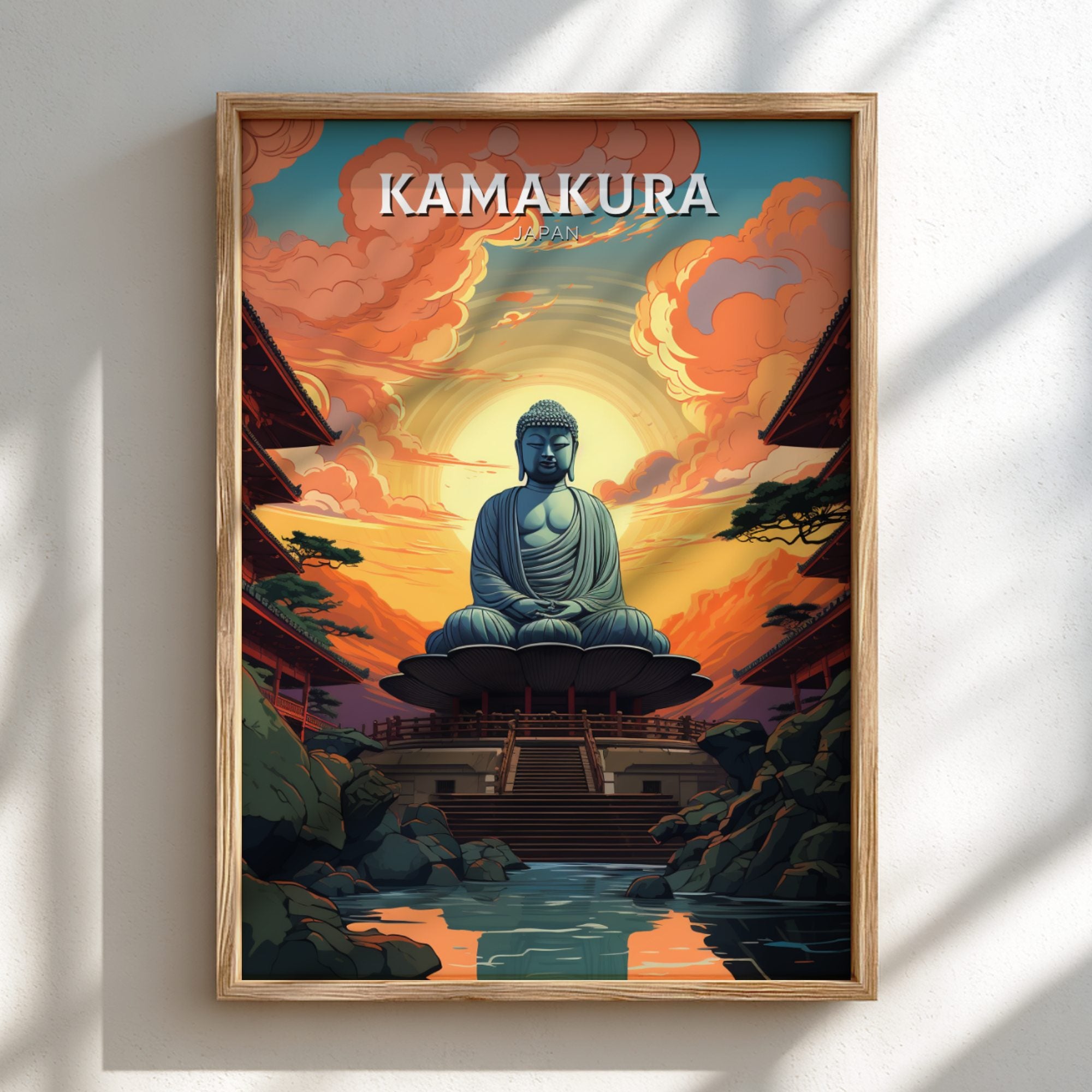 Asian KAMAKURA PRINT - RETRO POSTER
