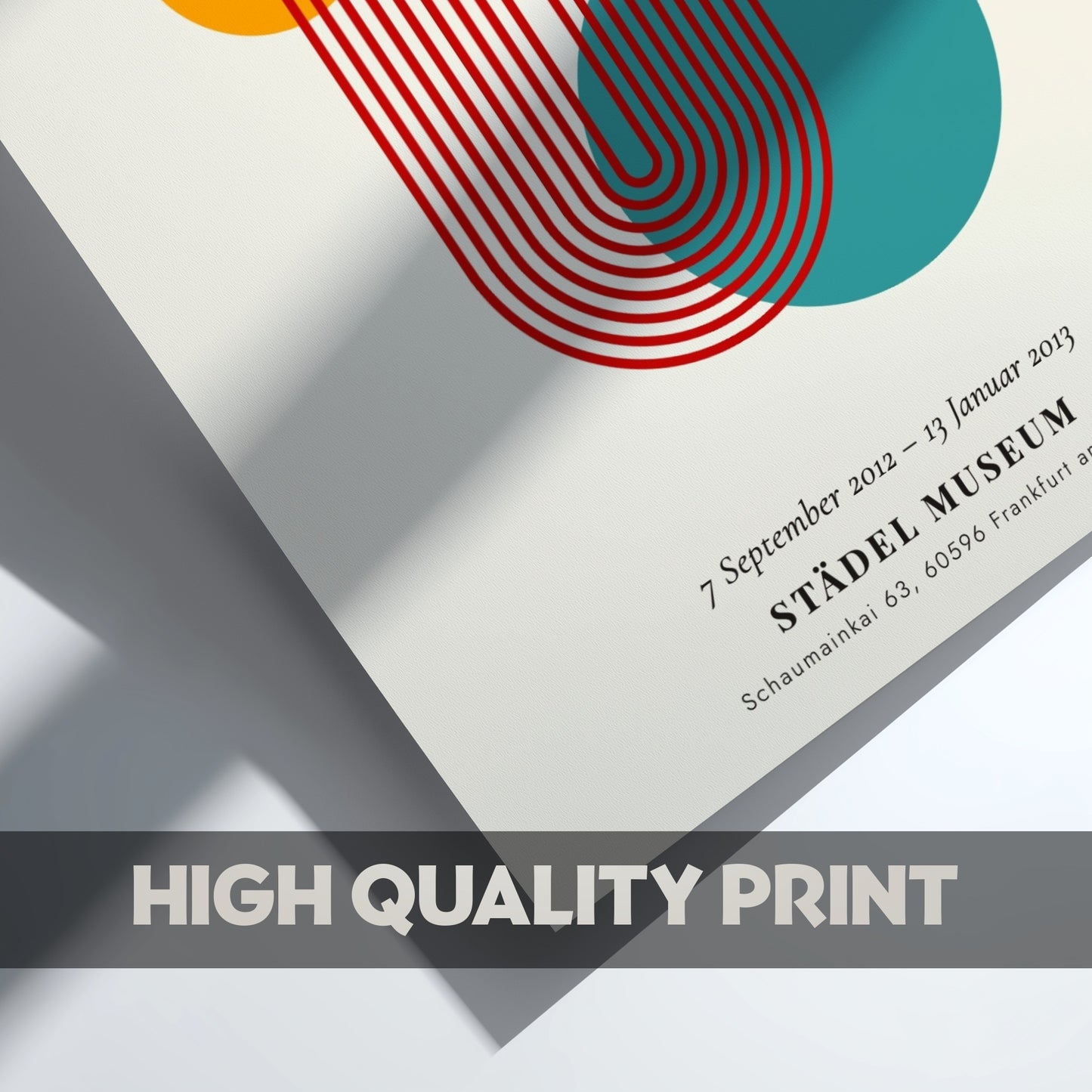 Bauhaus poster featuring Klee and Kandinsky with geometric shapes in orange and teal