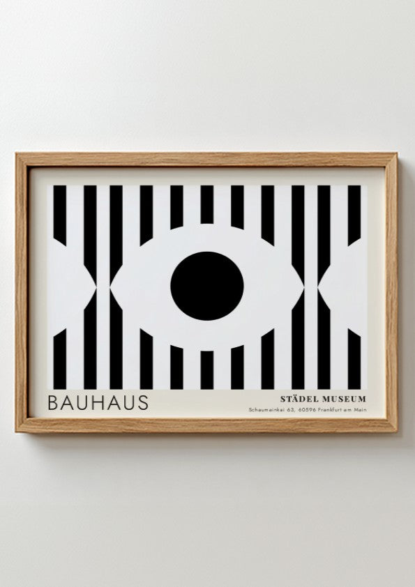 Bauhaus Städel Museum poster featuring a bold black and white eye graphic design.