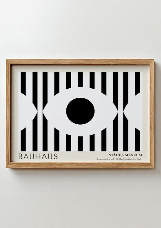 Bauhaus Städel Museum poster featuring a bold black and white eye graphic design.