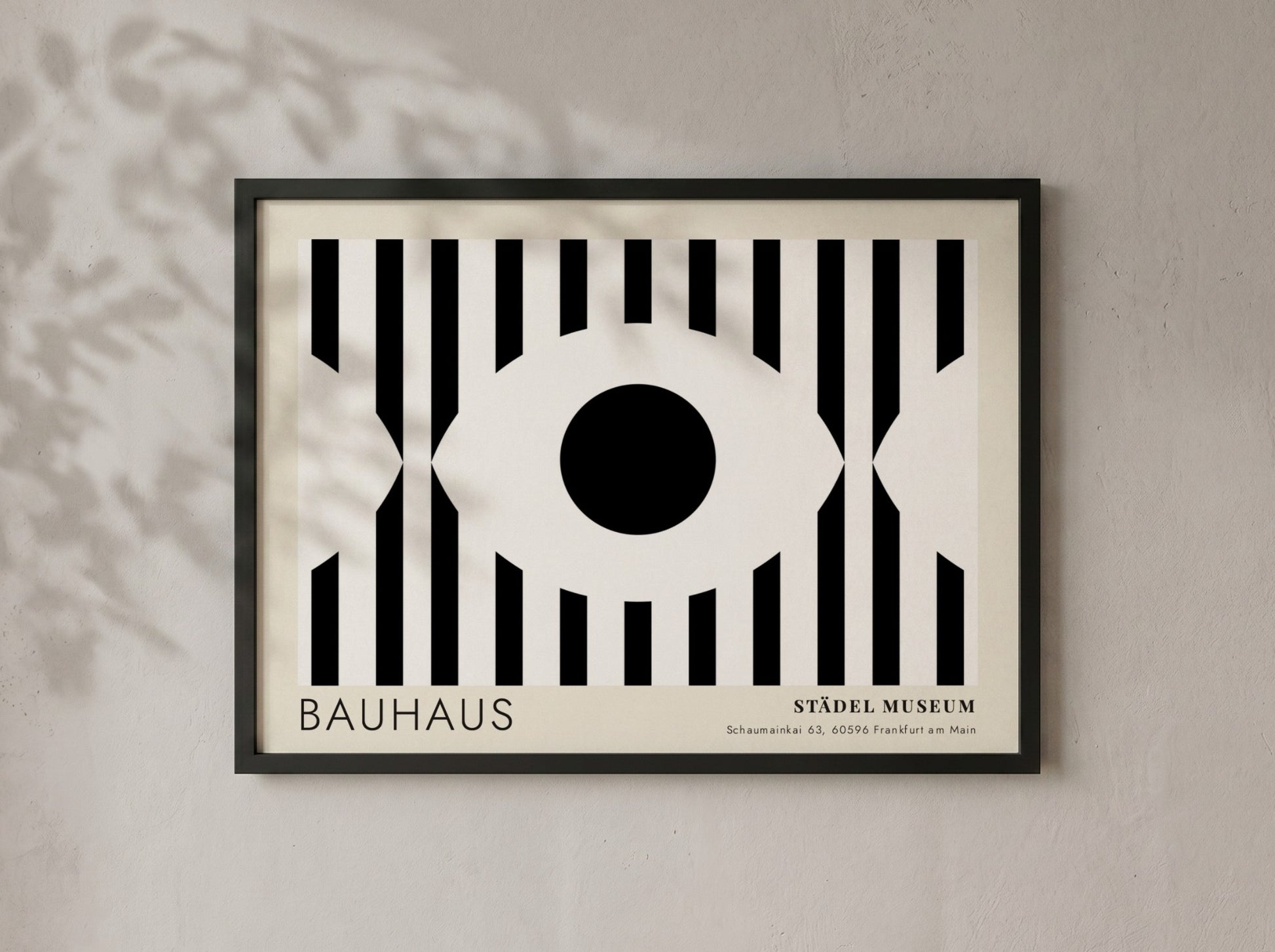 Bauhaus Städel Museum poster featuring a bold black and white eye graphic design.