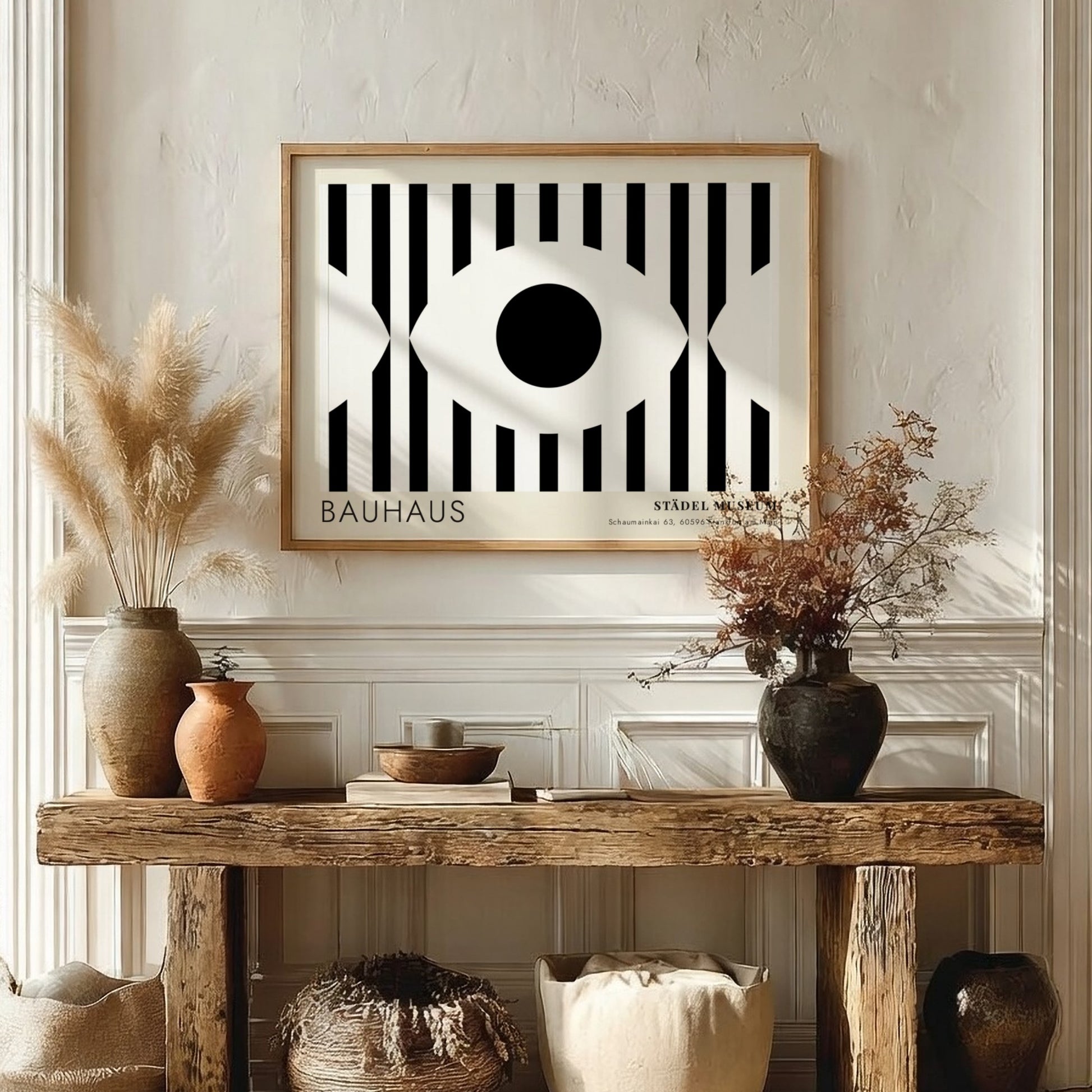 Bauhaus Städel Museum poster featuring a bold black and white eye graphic design.