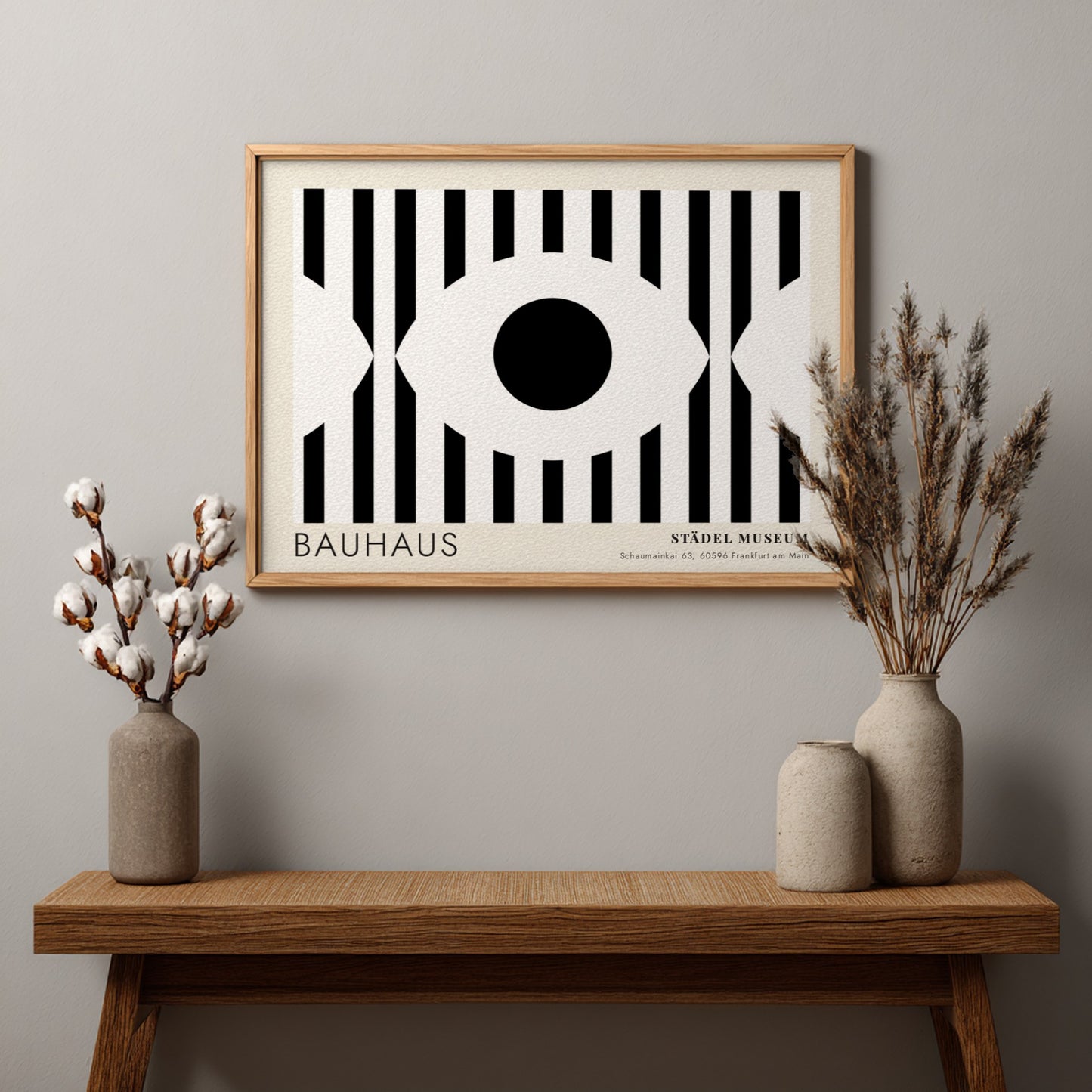 Bauhaus Städel Museum poster featuring a bold black and white eye graphic design.