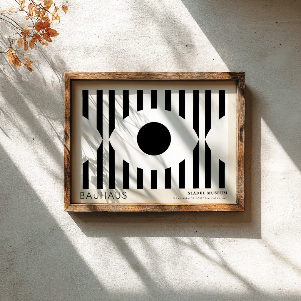 Bauhaus Städel Museum poster featuring a bold black and white eye graphic design.
