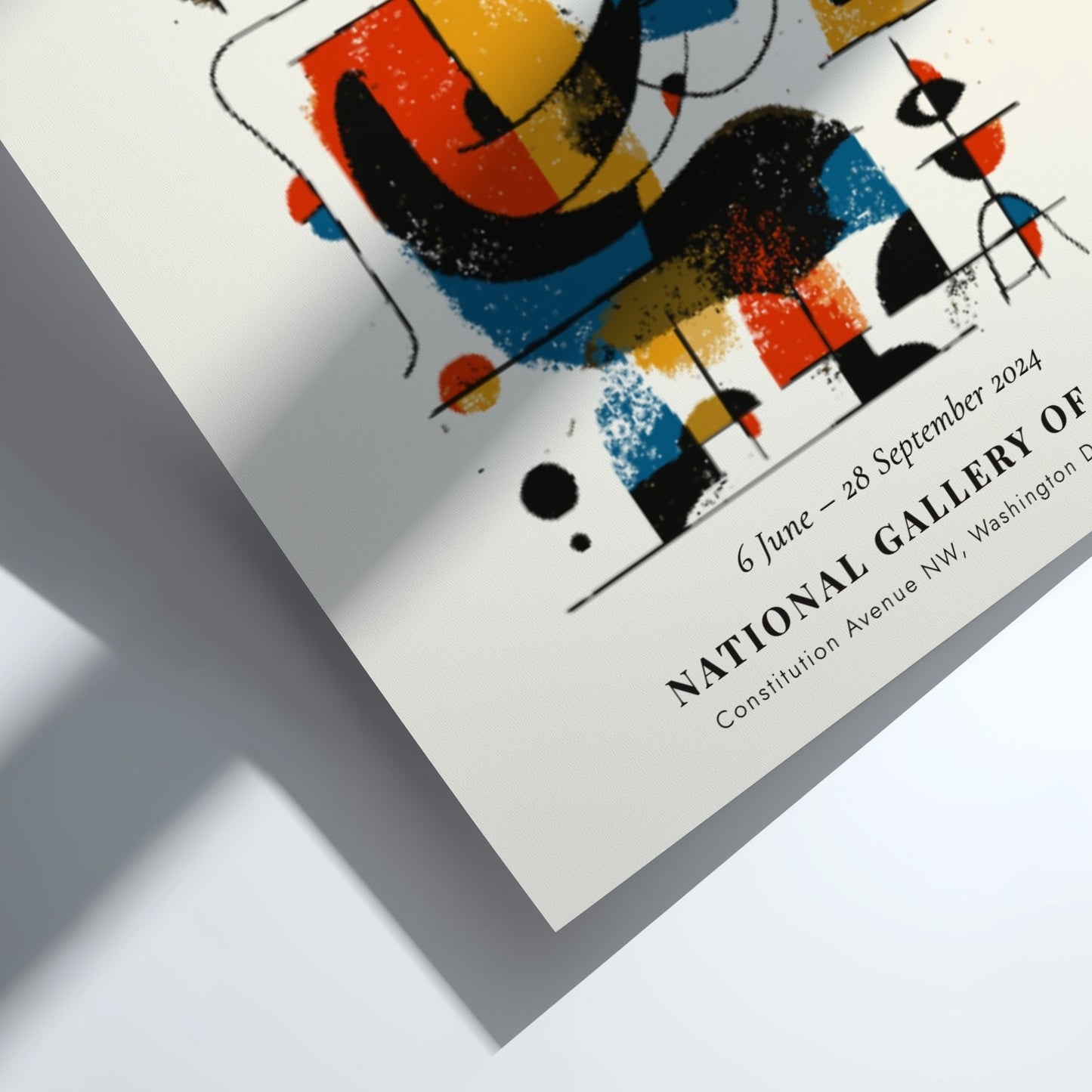 Kandinsky inspired poster with vibrant colors and abstract shapes, ideal for home decor.