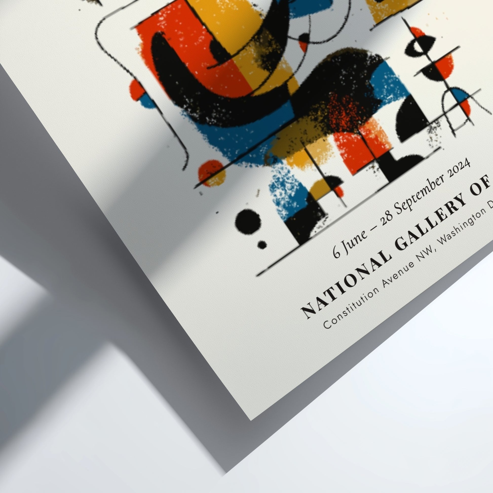 Kandinsky inspired poster with vibrant colors and abstract shapes, ideal for home decor.