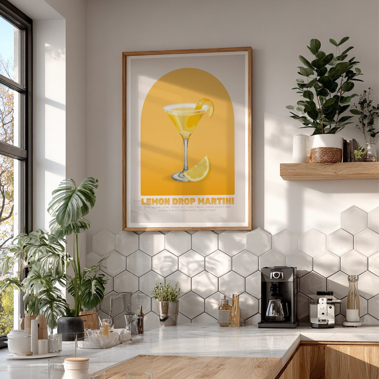 Lemon Drop Martini Cocktail Poster - Drinks Wall Art