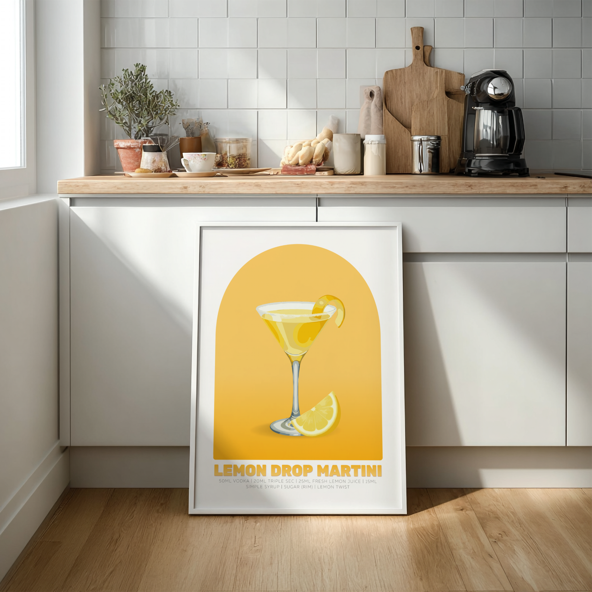 Lemon Drop Martini Cocktail Poster - Drinks Wall Art