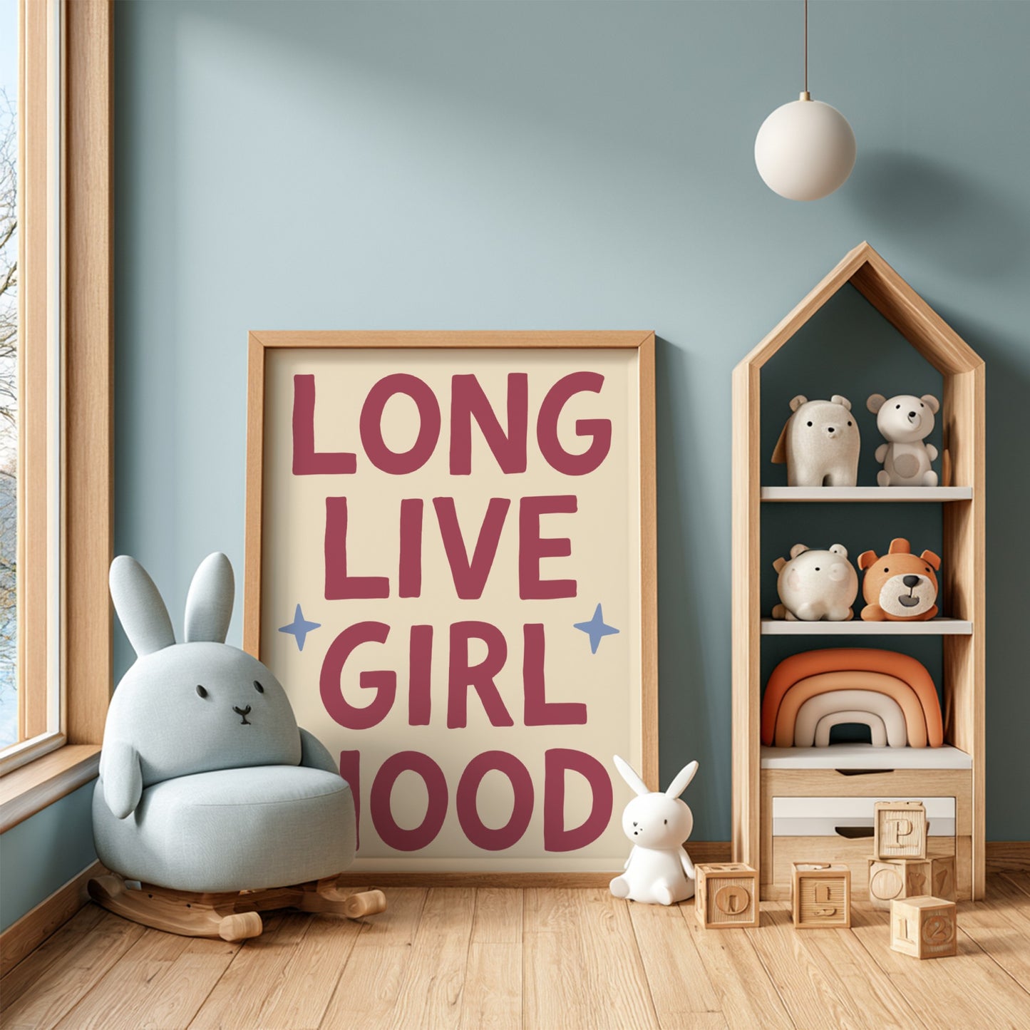 Long Live Girl Hood Poster - Kids Room Decor, Nursery Art,