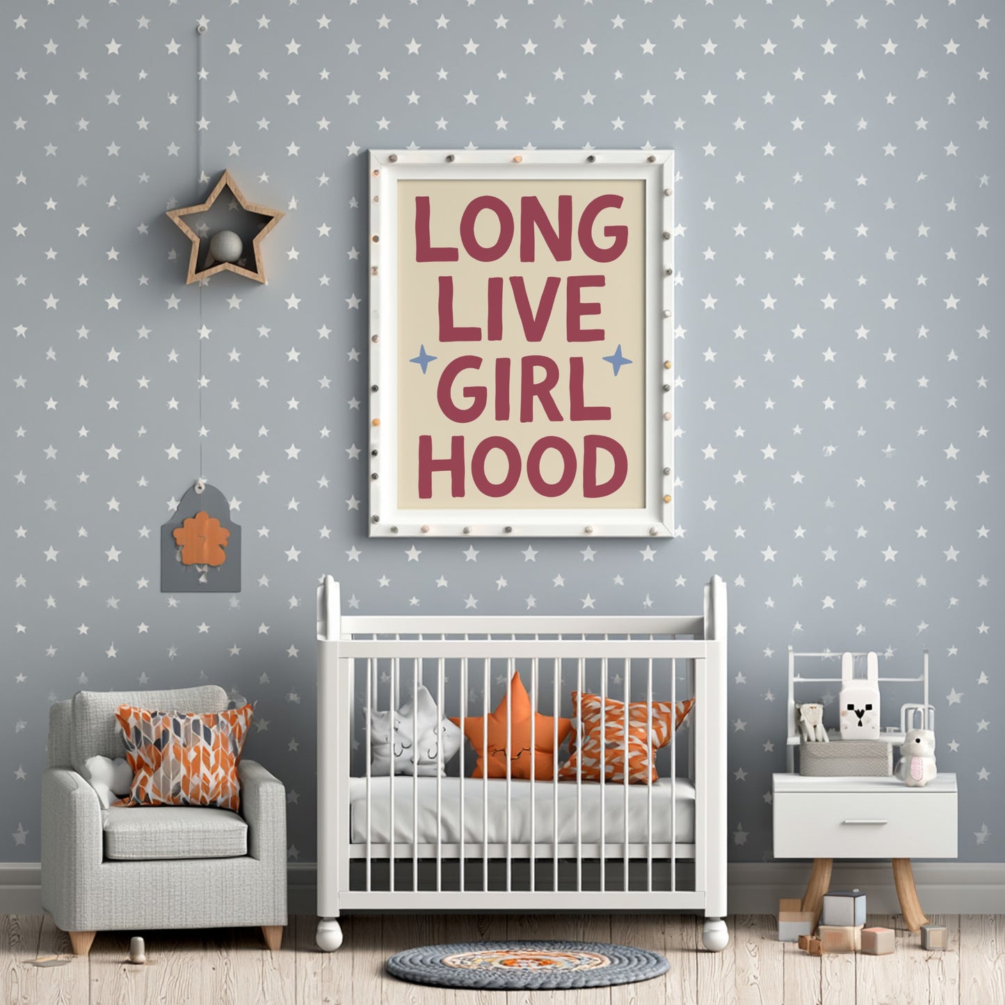 Long Live Girl Hood Poster - Kids Room Decor, Nursery Art,