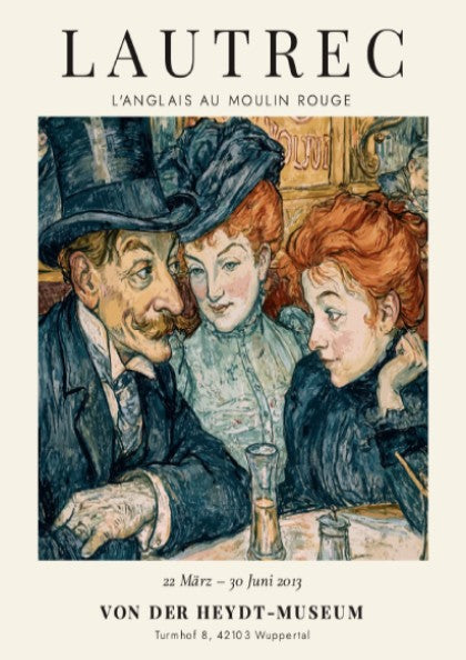 L'Anglais au Moulin Rouge poster featuring Toulouse-Lautrec's vibrant colors and expressive style, perfect