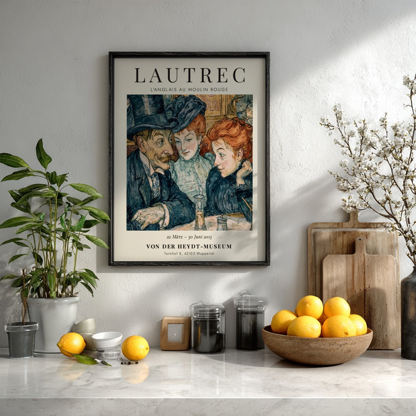 L'Anglais au Moulin Rouge poster featuring Toulouse-Lautrec's vibrant colors and expressive style, perfect