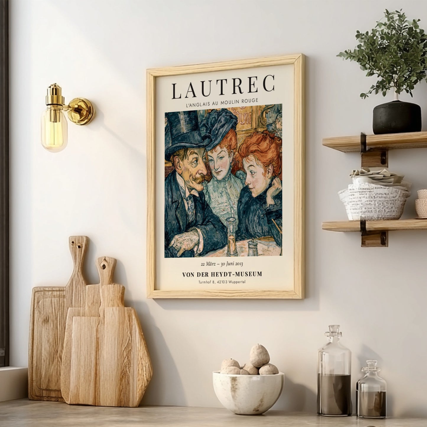 L'Anglais au Moulin Rouge poster featuring Toulouse-Lautrec's vibrant colors and expressive style, perfect
