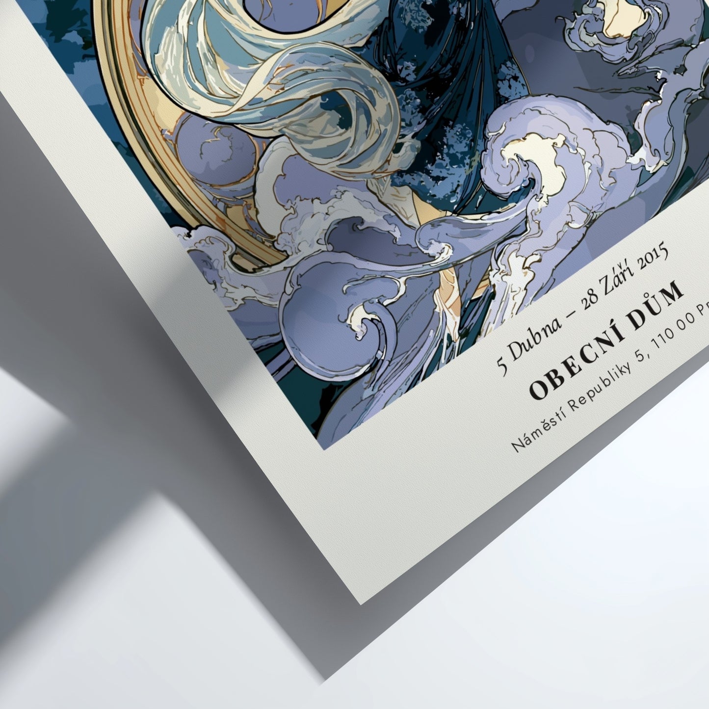 La Danse poster by Alphonse Mucha featuring flowing figure in soft colors