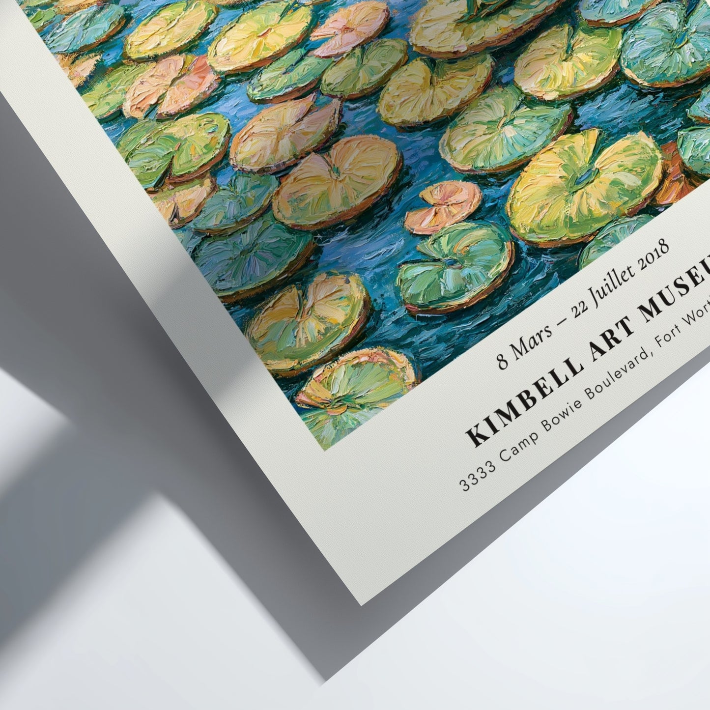 Monet inspired poster featuring La Grenouille - L'Étang Vert with vibrant greens and blues, perfect for home