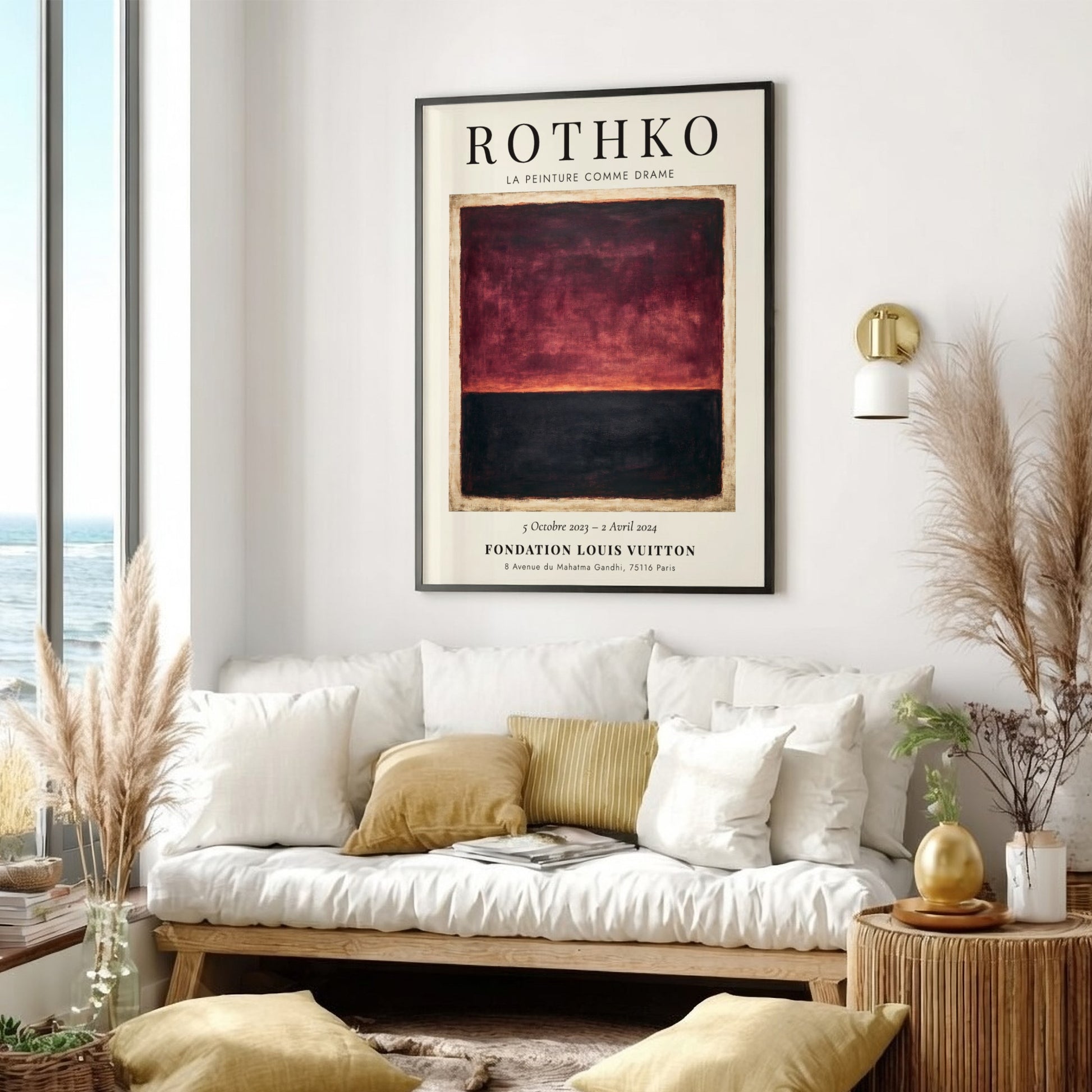 Wall art poster featuring Rothko La Peinture Comme Drame with deep red and black.
