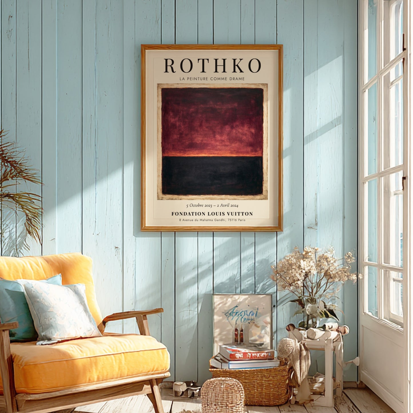 Wall art poster featuring Rothko La Peinture Comme Drame with deep red and black.