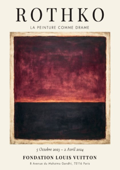 Wall art poster featuring Rothko La Peinture Comme Drame with deep red and black.