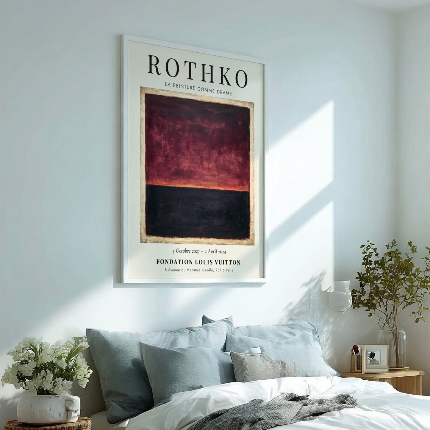 Wall art poster featuring Rothko La Peinture Comme Drame with deep red and black.